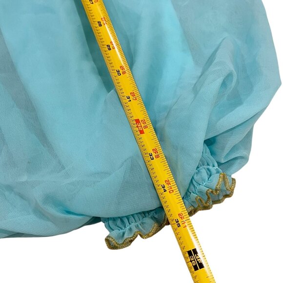 Disney Castle Collection Girls Aladdin Costume Pants Size 13 Turquoise & Gold - Picture 3 of 7